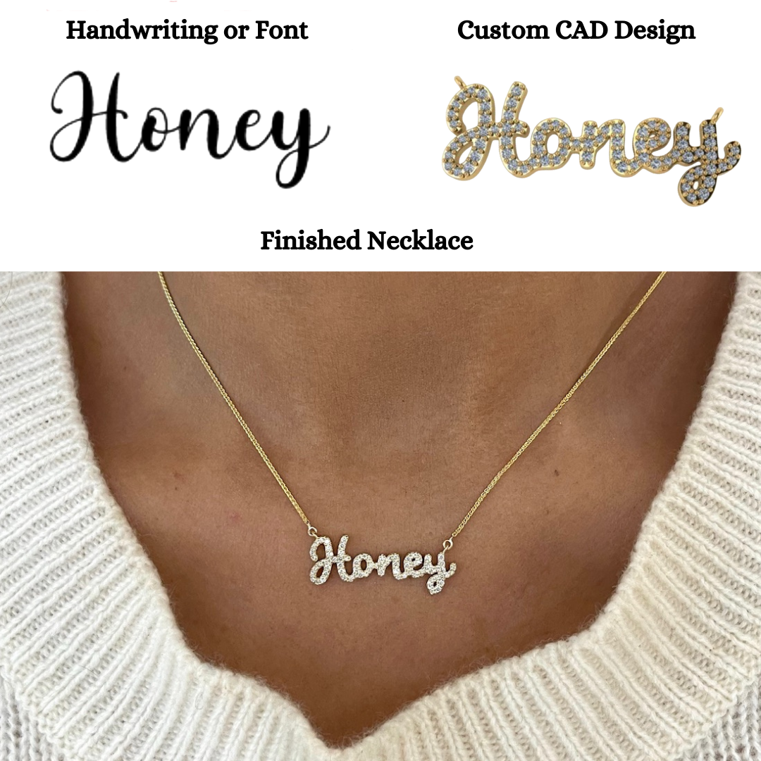 Custom Handwritten Diamond Name Necklace RWFJ