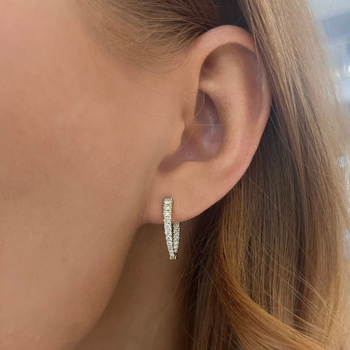 Danica Diamond Point Huggie Earrings