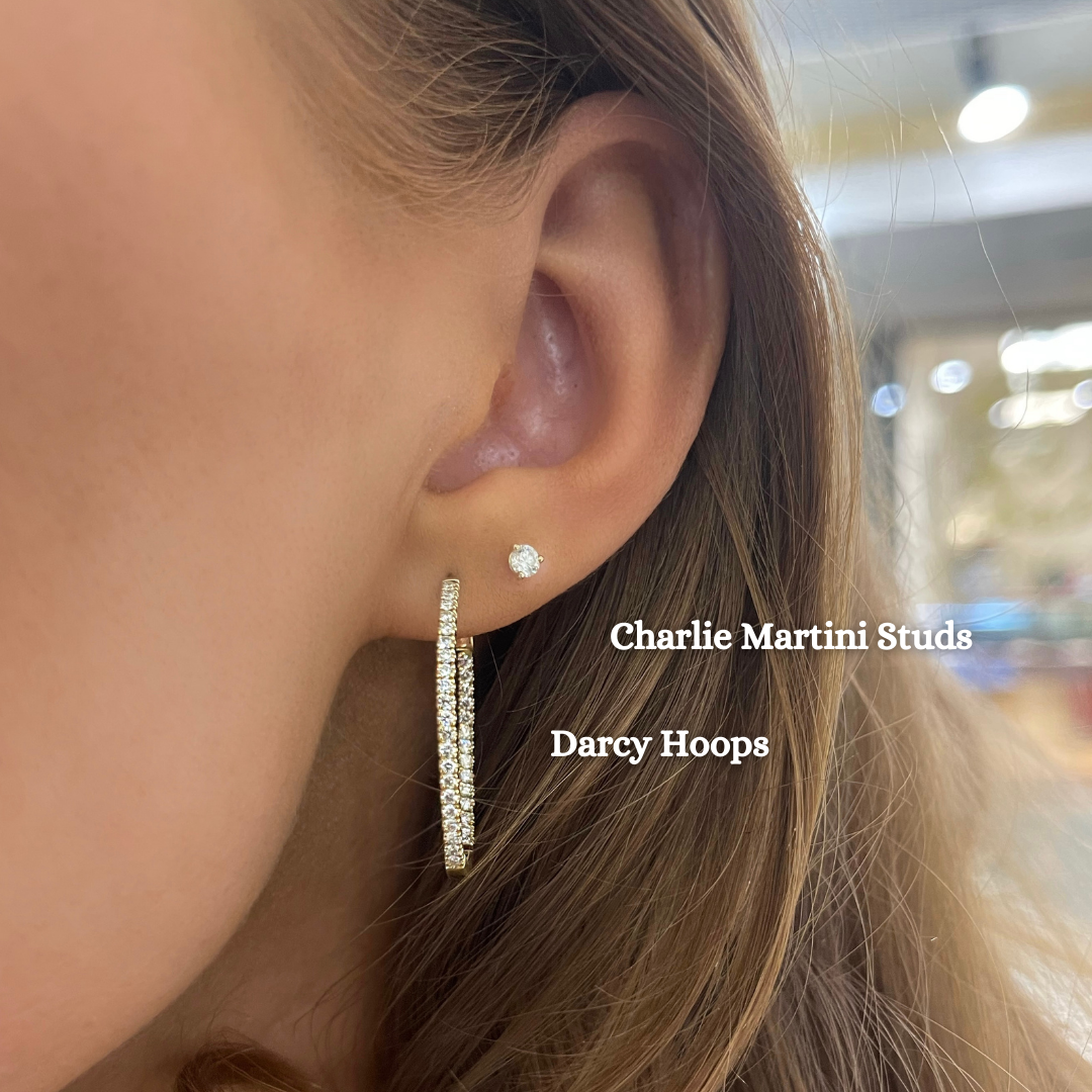 Darcy Diamond Oval Hoop Earrings 0.86 ctw