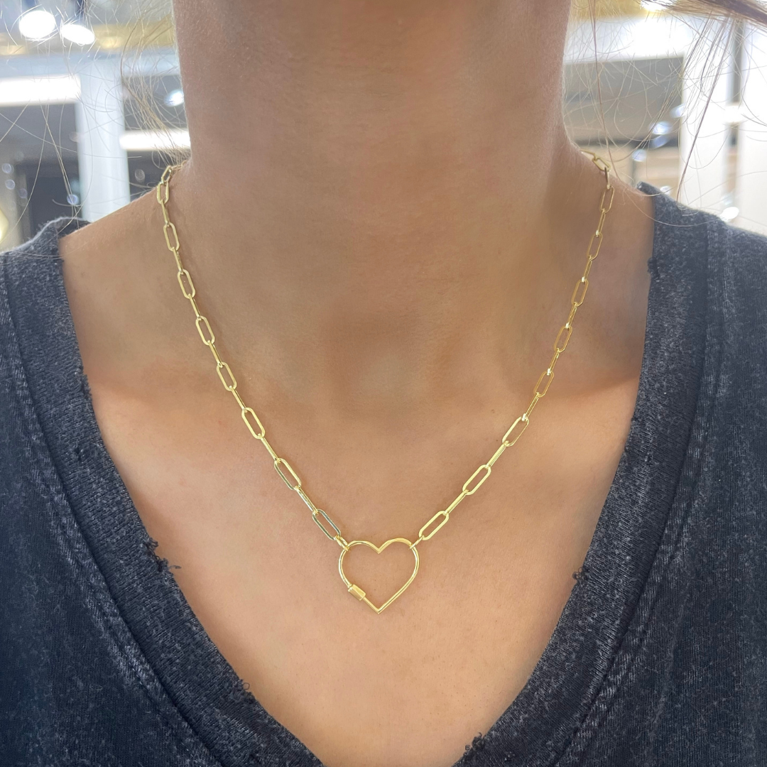 Heart carabiner hot sale necklace