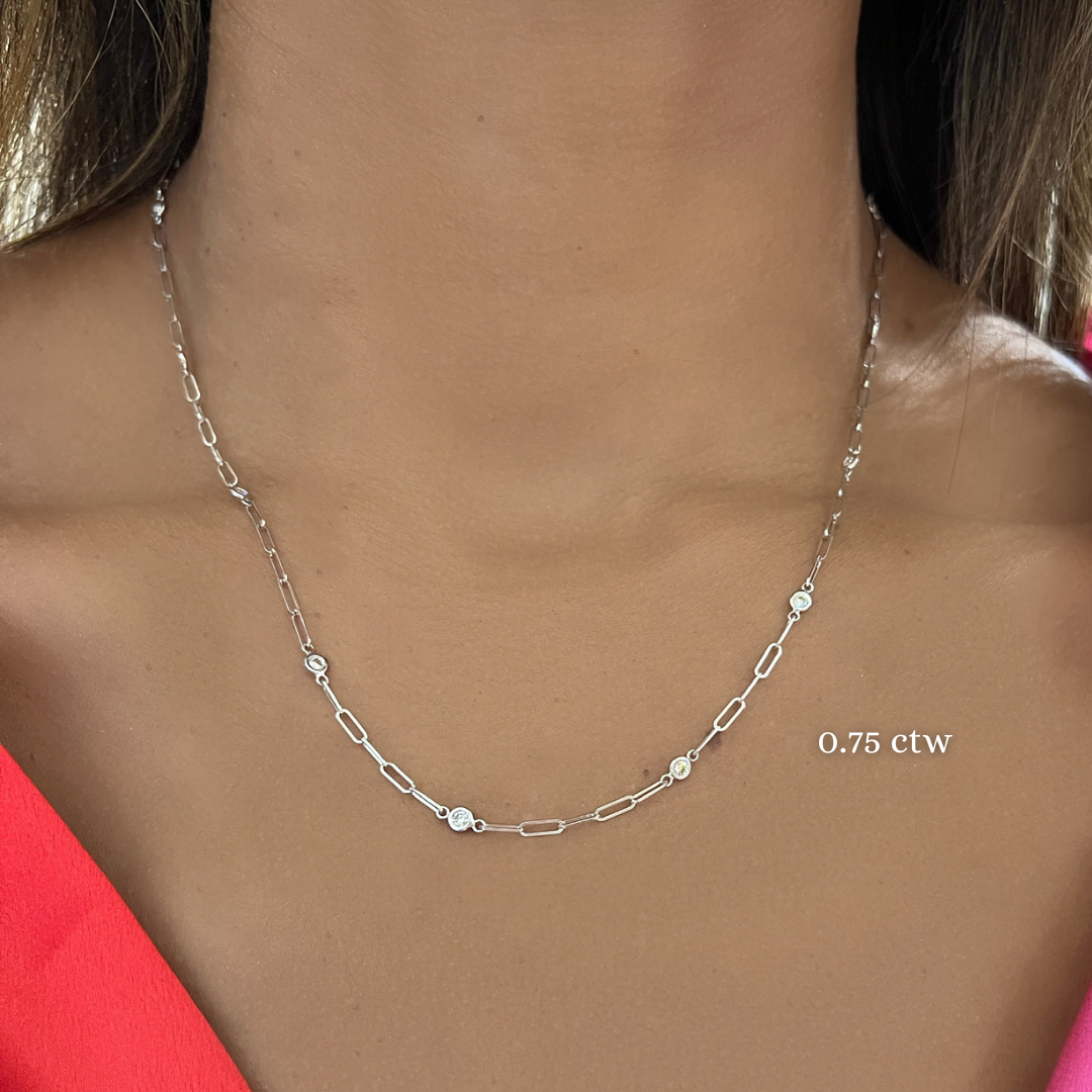 Dainty Cross Necklace White Gold