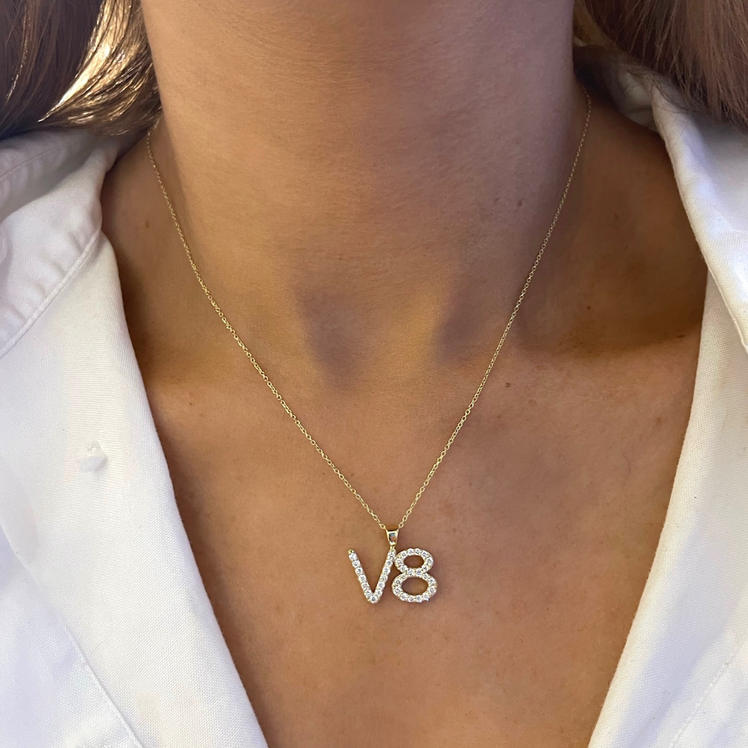  Women's Personalized Fashion Necklaces V Letter Diamond-Inlaid  Leather Necklace Fashion Neck Chain Temperament Sweater Chain for Wife  Friend : Everything Else