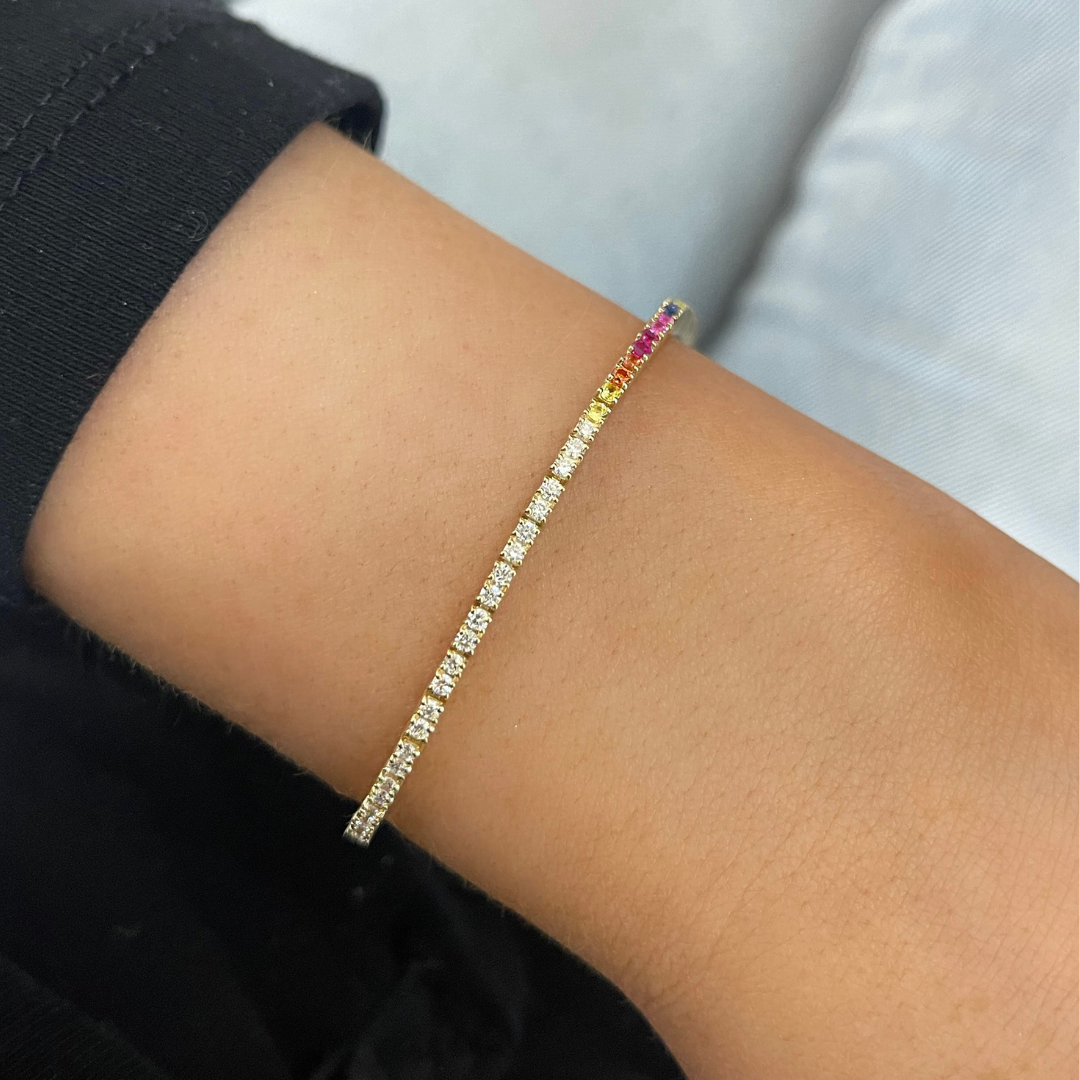 Rainbow diamond 2025 tennis bracelet