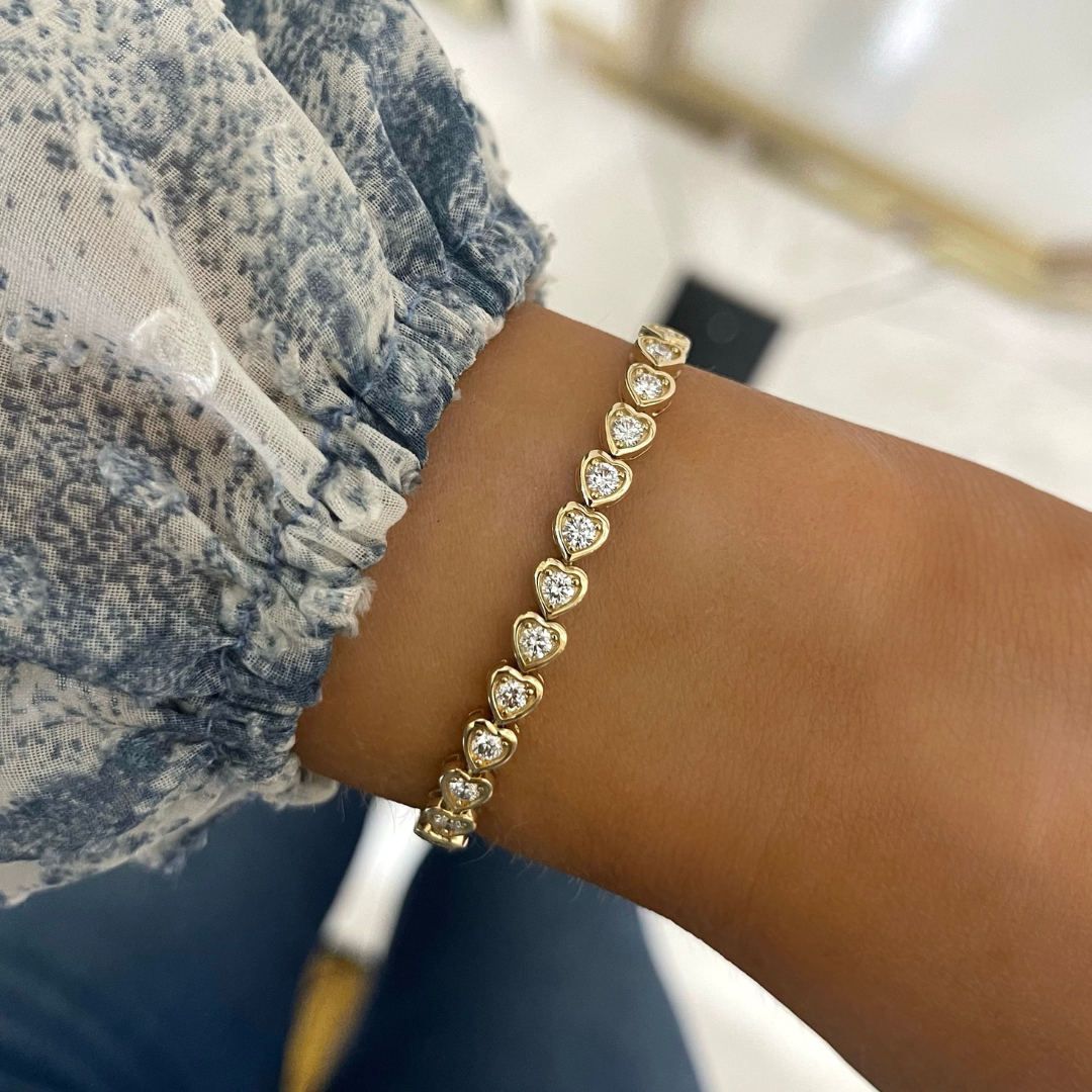 Diamond heart tennis deals bracelet