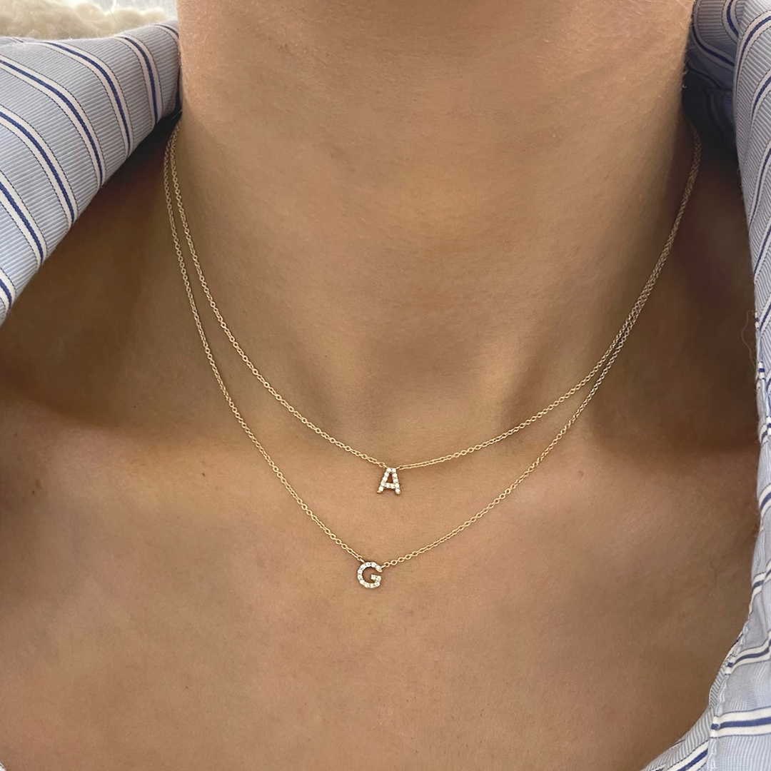 Tiny Diamond Initial Necklace – RW Fine Jewelry