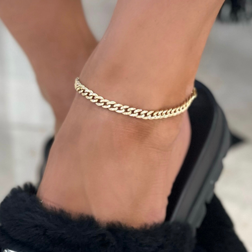 Xenia Pave Chain Link Anklet 1.38 ctw