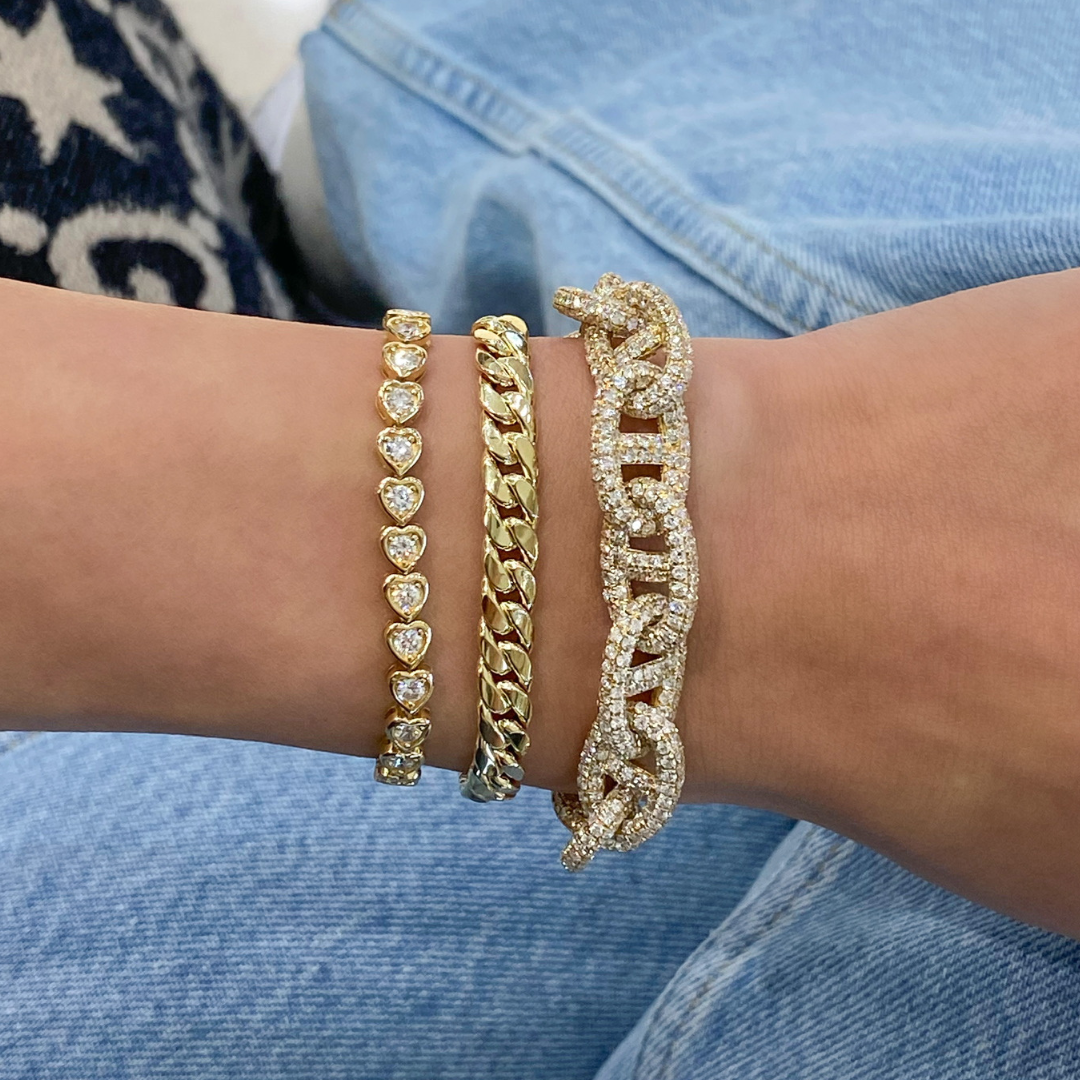 Pave diamond chain link 2025 bracelet