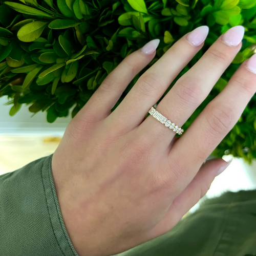Best of Both Emerald Cut and Oval Eternity Band
