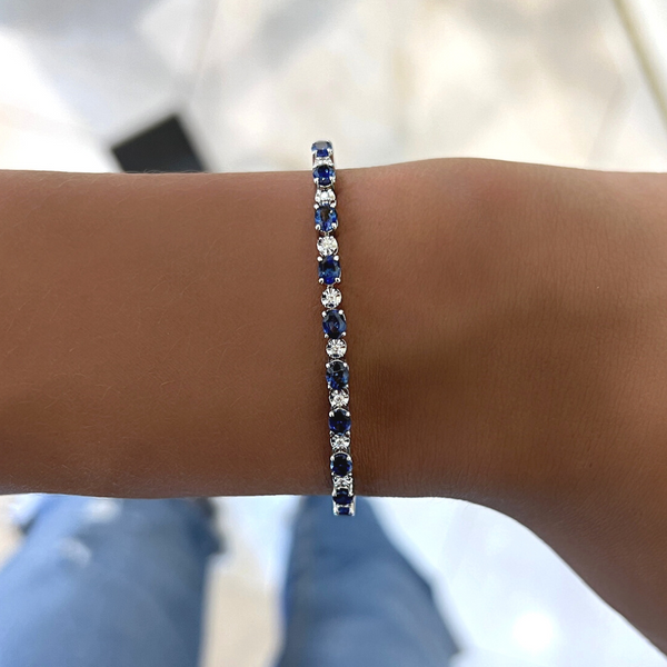 Beaded Bracelet Pattern -sparkling blue oval Bracelet Tutorial
