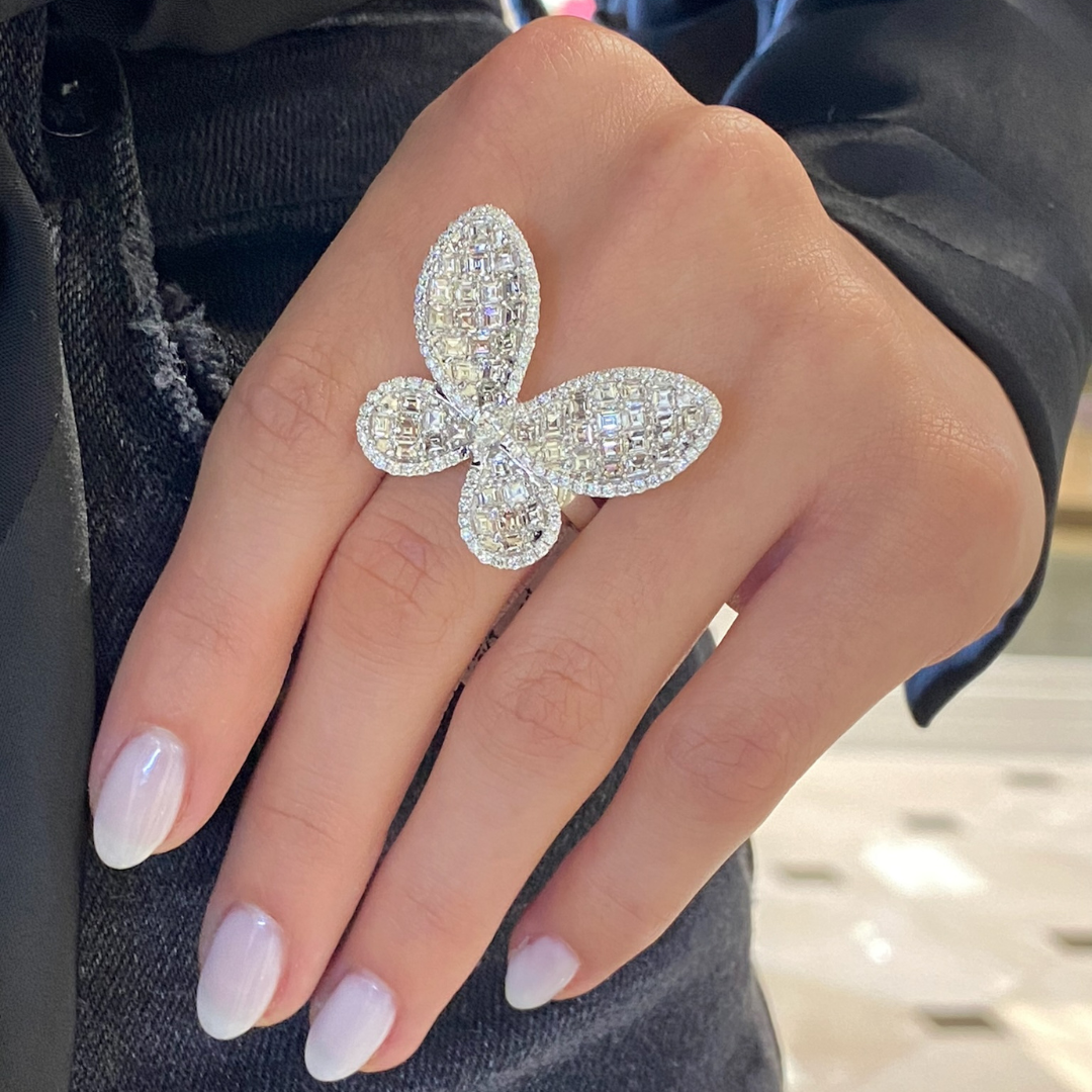 Unique Designer Diamond Engagement Ring, Ladies Diamond Swirl Cocktail Ring,  Statement Ring, Pave Diamonds, Ideal Anniversary Gift - Etsy Norway
