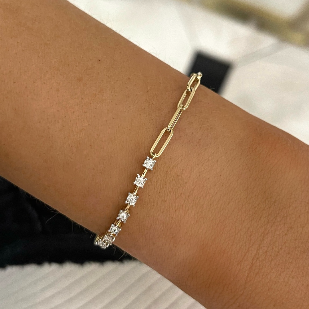 Best of Both Diamond & Paperclip Bracelet