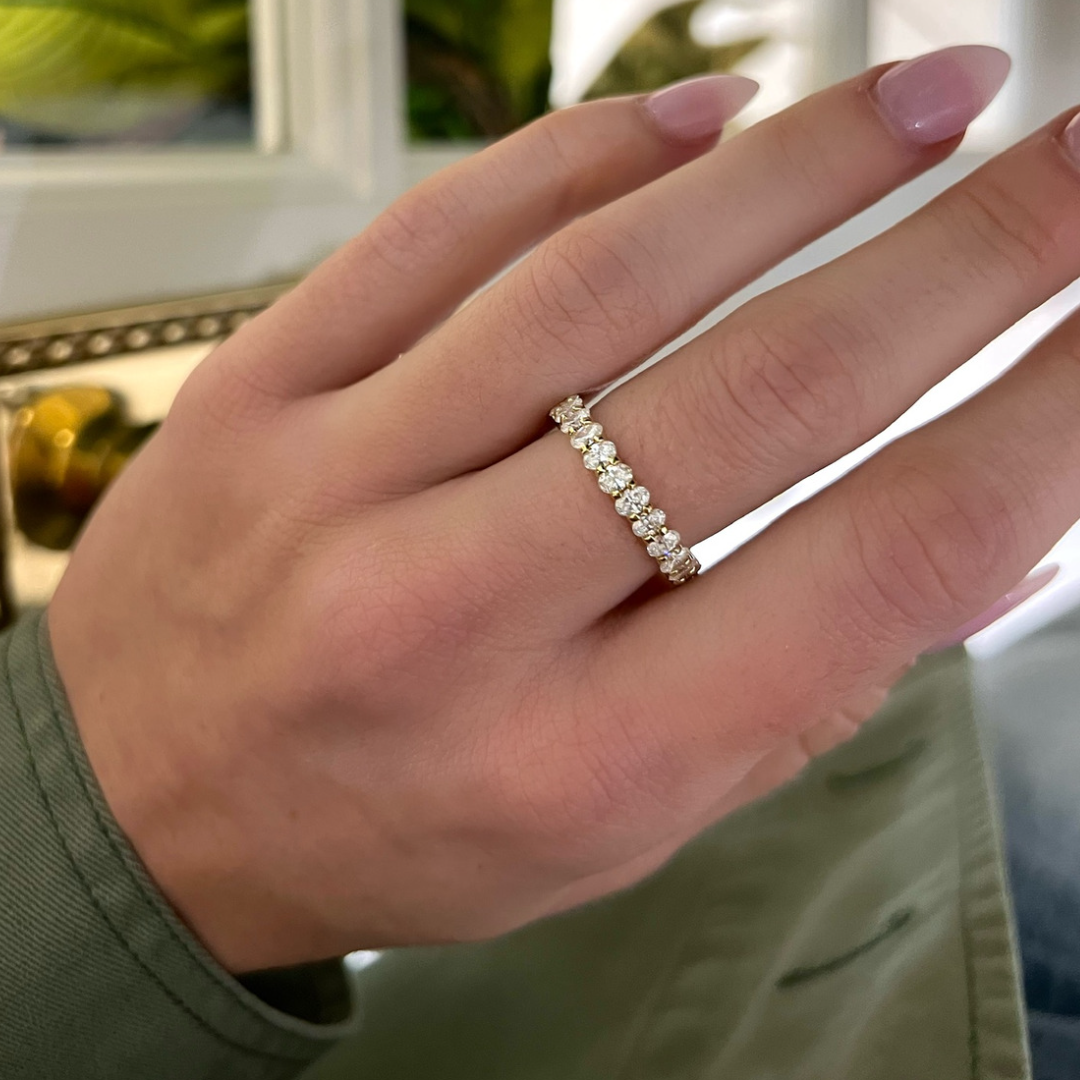 Best of Both Emerald Cut and Oval Eternity Band