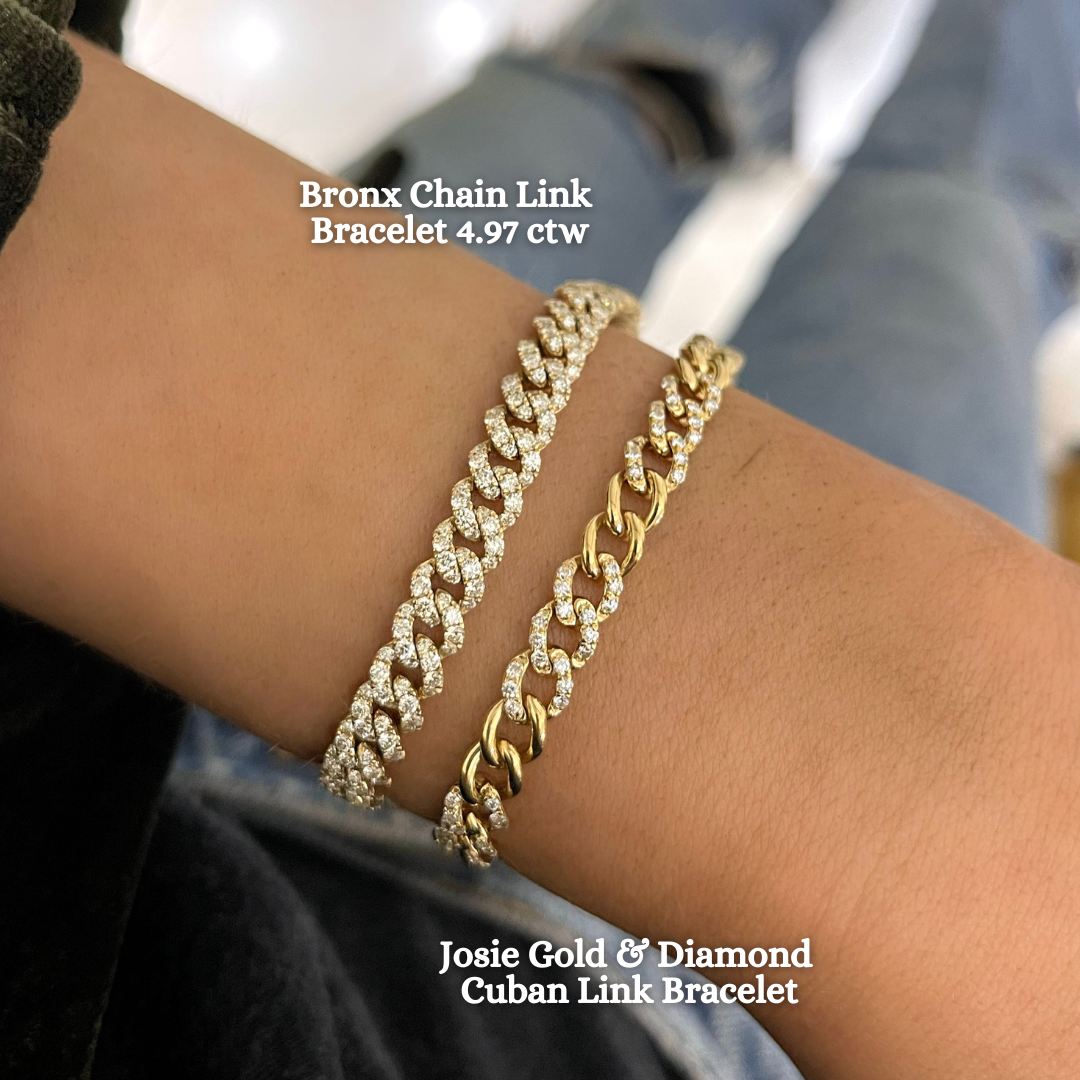 3 Tone Diamond Cuban Bracelet | Wedding & Bridal Jewelry | Anye Designs