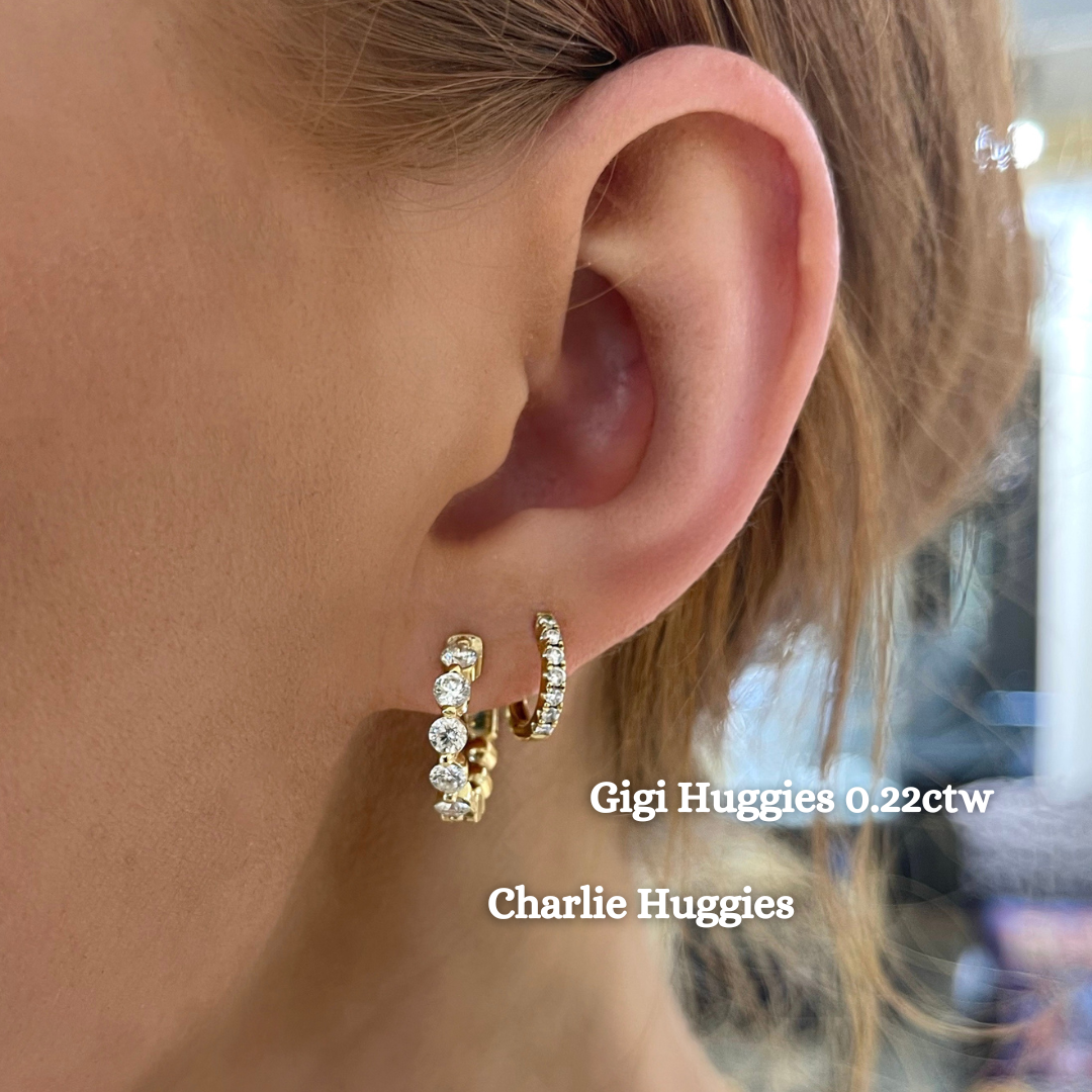 Charlie Cloud® Diamond Huggie Earrings 1.06 ctw