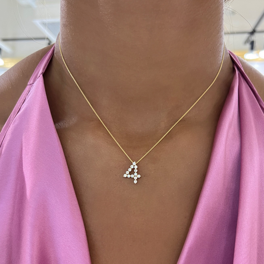 Charlie Cloud® Floating Diamond Number Necklace