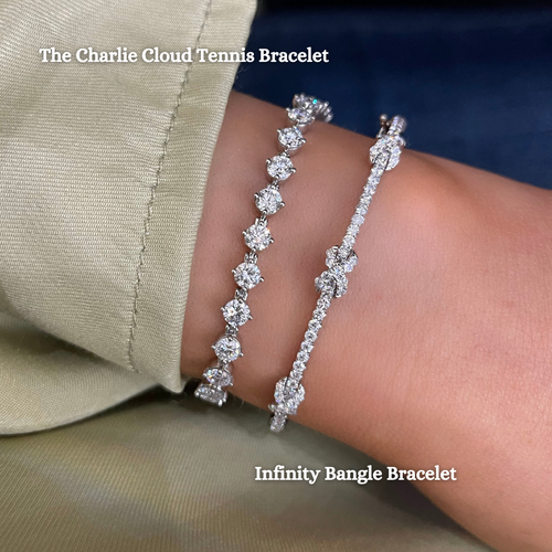 Infinity Diamond Bangle Bracelet 1.26ctw