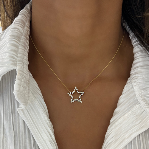 Charlie Cloud® Floating Diamond Star Necklace 0.69 ctw