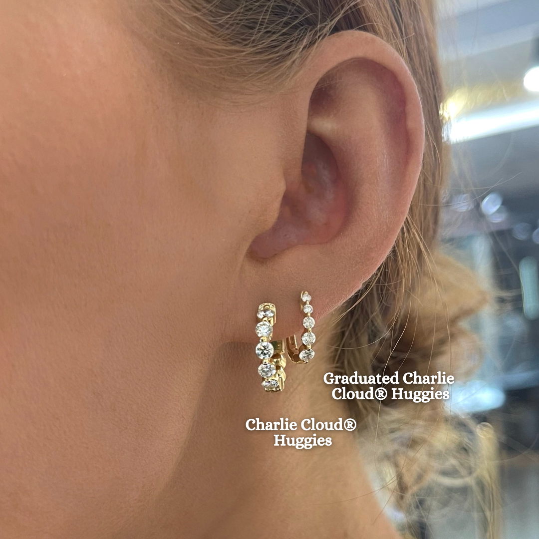 Graduated Charlie Cloud® Diamond Huggie Earrings 0.50 ctw