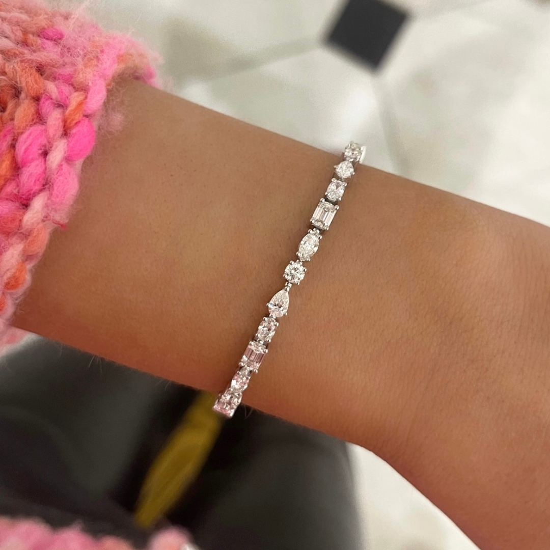 Charlotte Multi Shape Fancy Diamond Tennis Bracelet 5.62 ctw RW