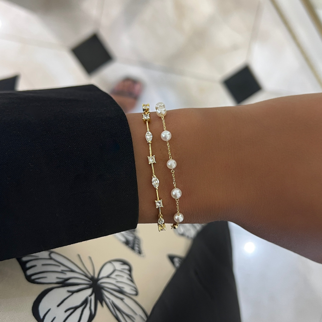 Merenda Dainty Pearl Bracelet 18K Rose Gold