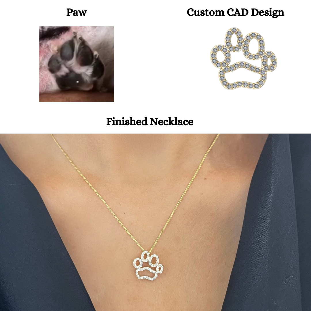 Sterling Silver Cz Dog Paw Print Heart Necklace for Women Ginger Lyne  Collection - Walmart.com