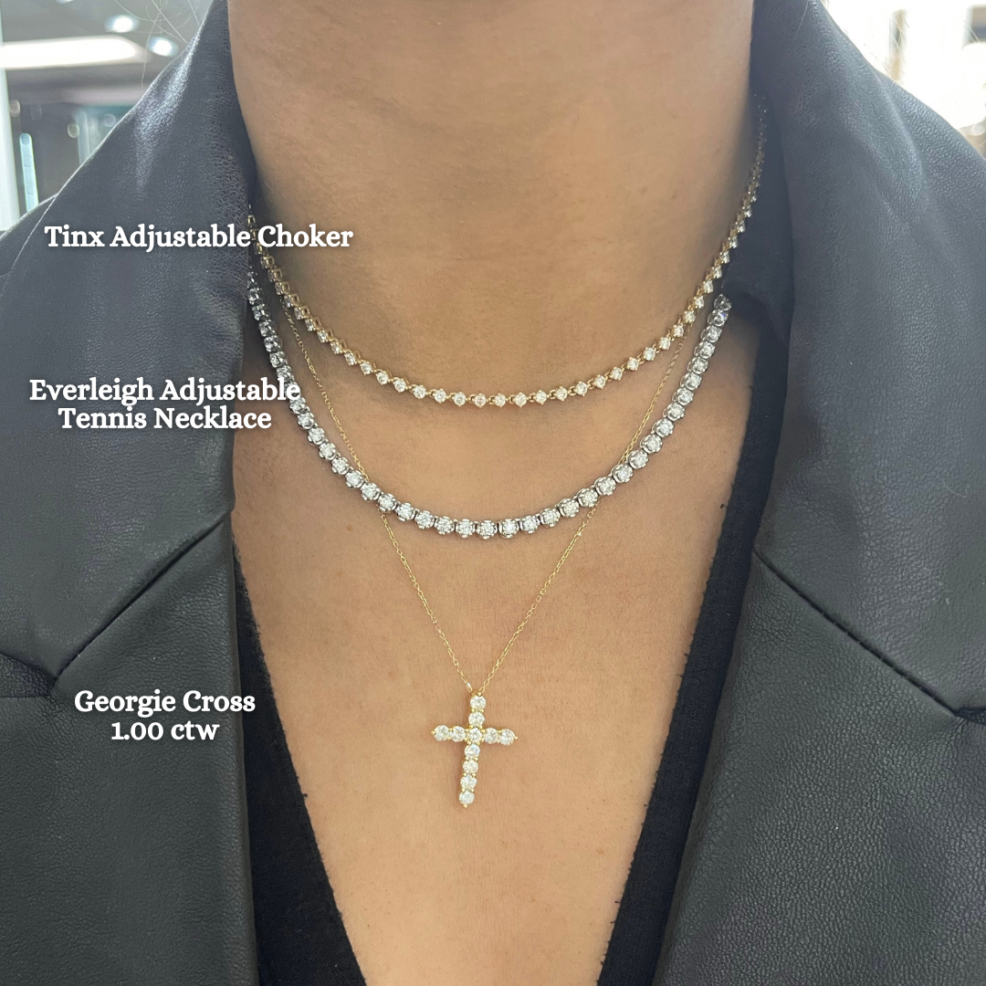 1.50 CTW Diamond Cross Necklace in 18K Yellow Gold