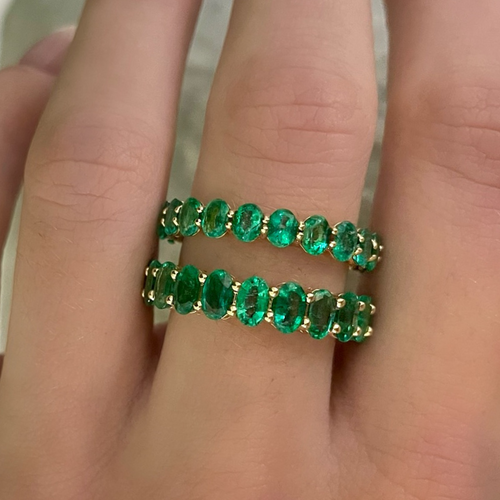 Emerald Oval Eternity Bands