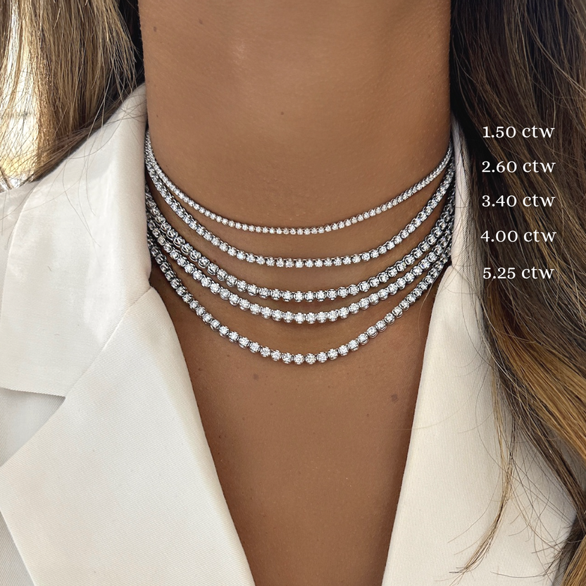 Everleigh Adjustable Diamond Tennis Collar Necklace RW Fine Jewelry