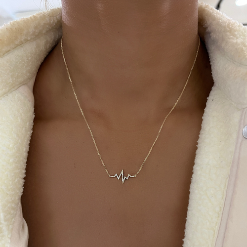 Heart Beat Zig Zag Diamond Necklace