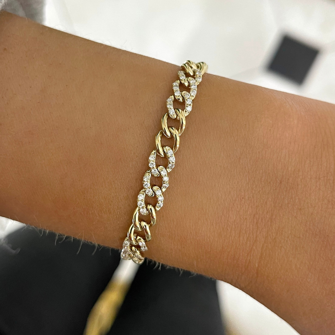 Josie Gold & Diamond Cuban Link Bracelet