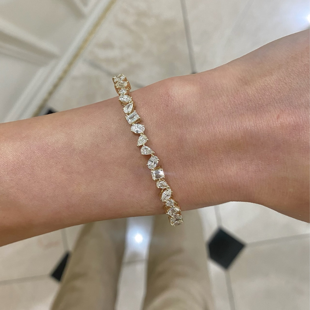 Kehlani Multi-Shape Diamond Bangle Bracelet 3.08 ctw