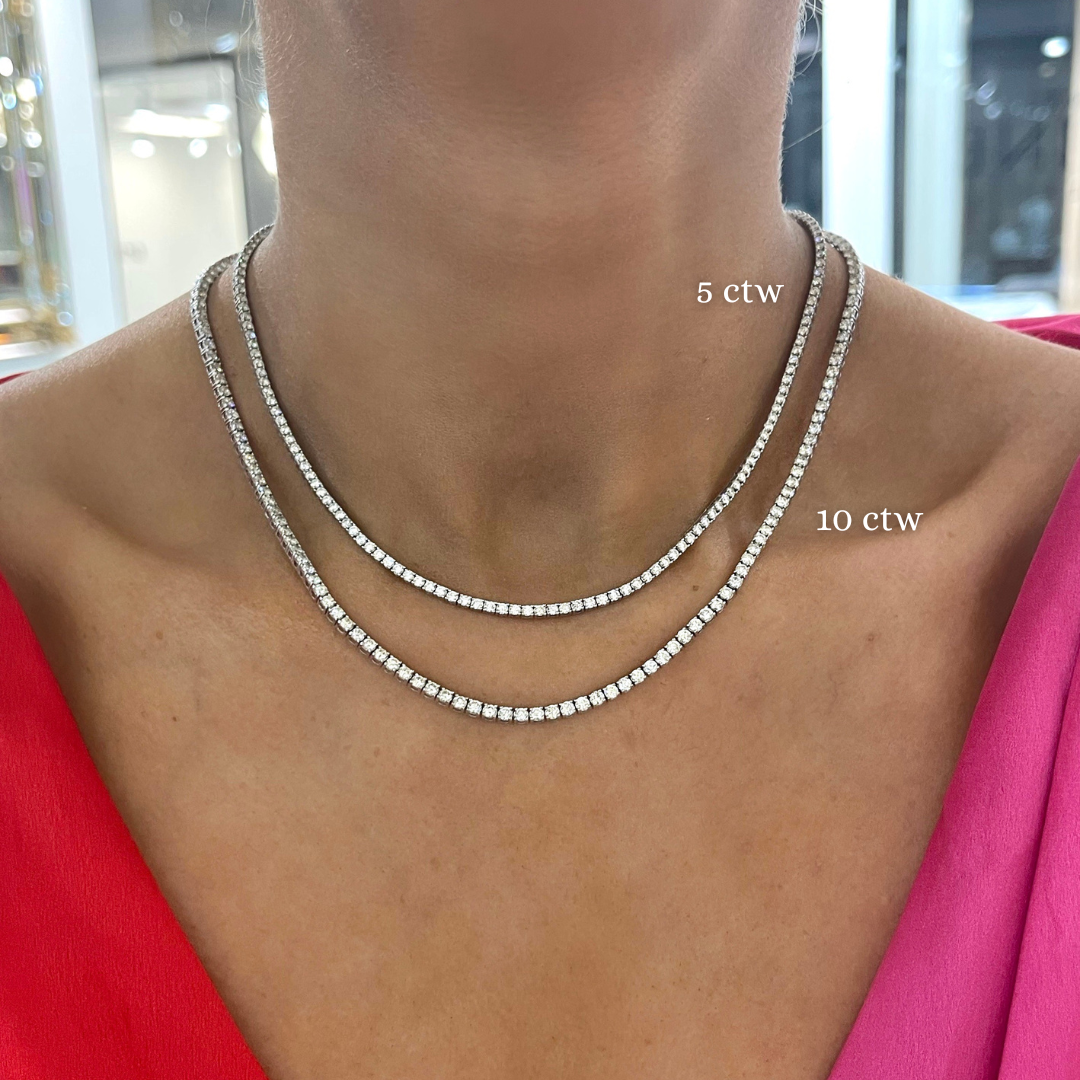 5 carat tennis necklace deals