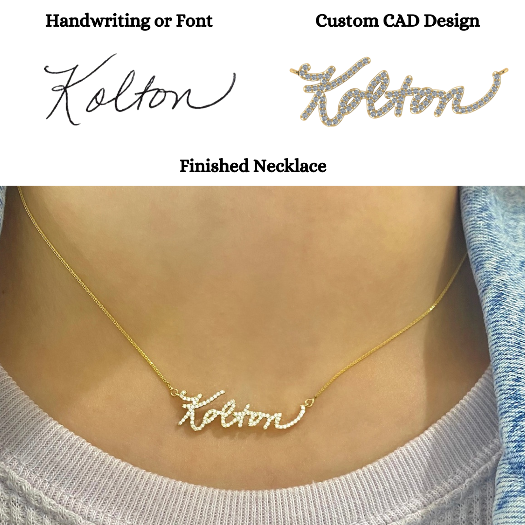 Handwritten discount name necklace