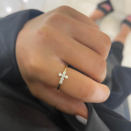 Little Grace Diamond Cross Ring