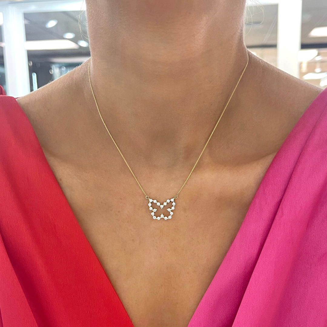 Little Posie Charlie Cloud Floating Diamond Butterfly Necklace