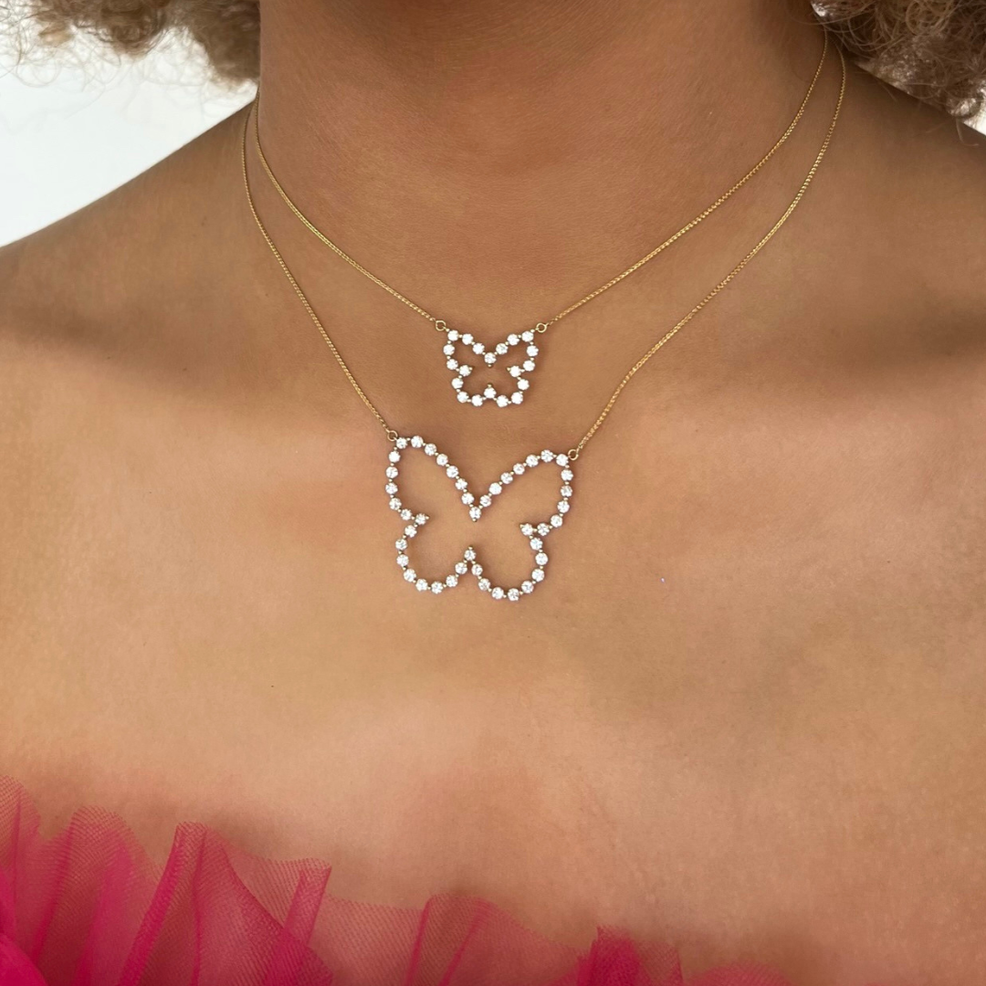 Little Posie Charlie Cloud® Floating Diamond Butterfly Necklace 0.70 ctw