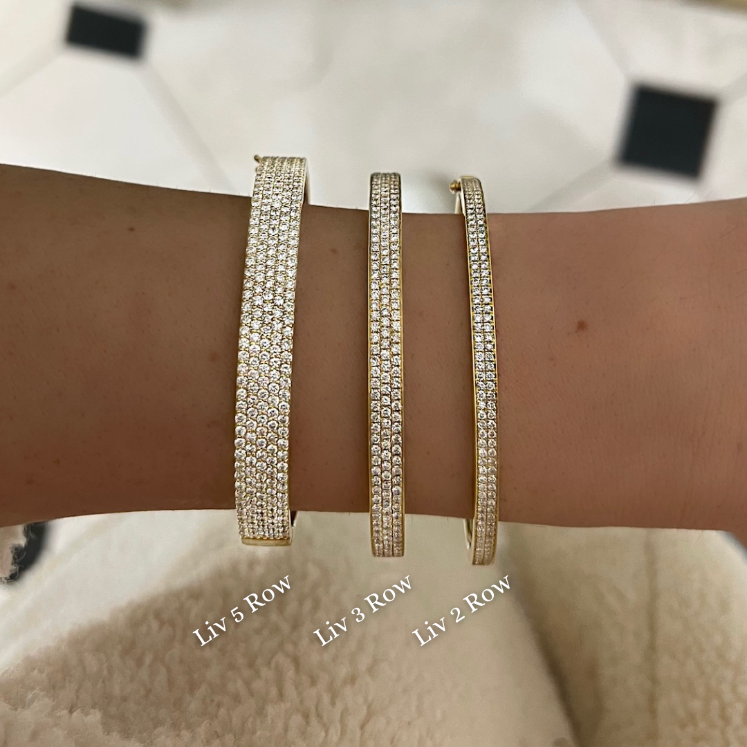 Liv Two Row Diamond Bangle Bracelet 1.00 ctw RW Fine Jewelry