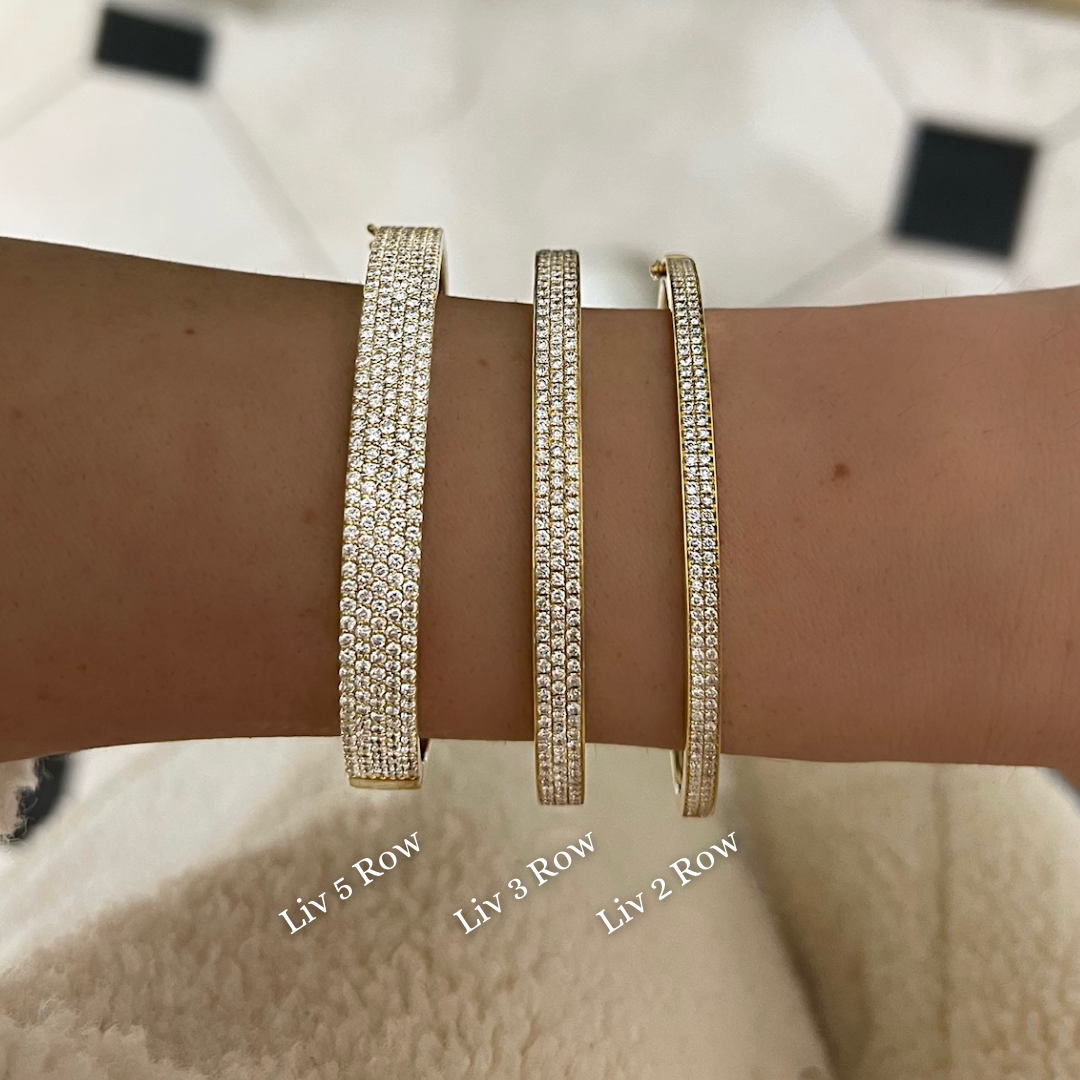 Liv Two Row Diamond Bangle Bracelet 1.00 ctw