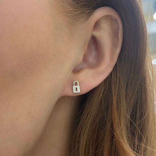 "Lock It Up" Diamond Stud Earrings