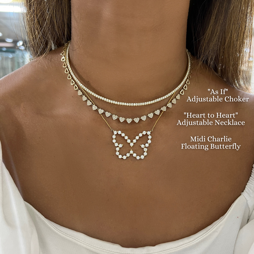 Real diamond butterfly online choker