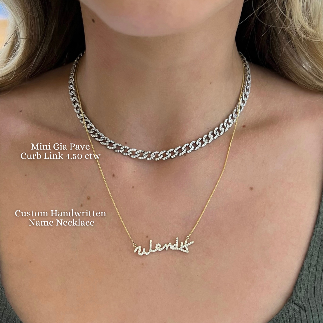 Custom Handwritten Diamond Name Necklace RW Fine Jewelry