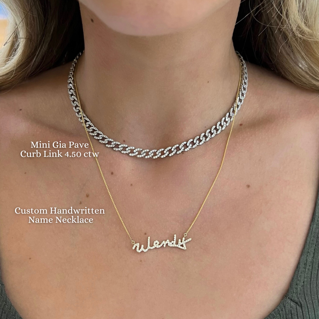 Custom Handwritten Diamond Name Necklace