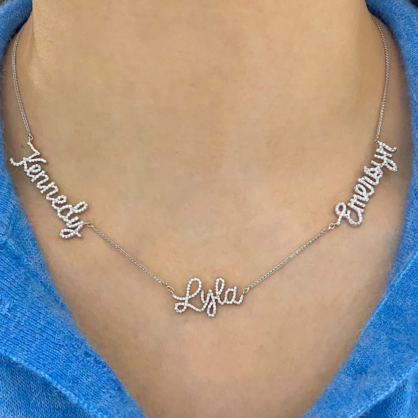 Custom Handwritten Diamond Name Necklace RW Fine Jewelry