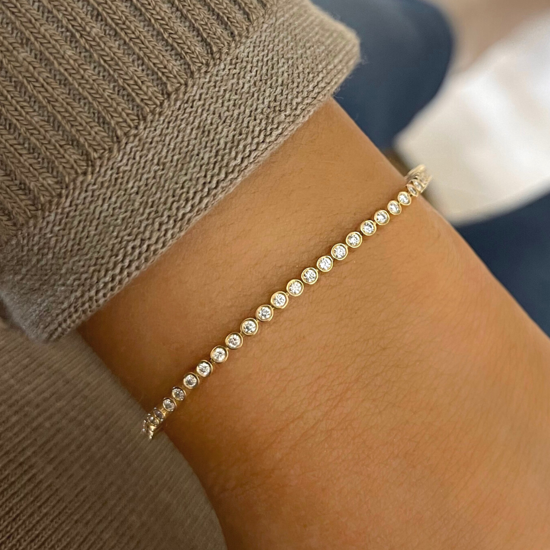 Parker Bezel Diamond Tennis Bracelet with Lobster Closure 0.84 ctw Parker Bezel Diamond Tennis Bracelet with Lobster Closure 0.84 ctw