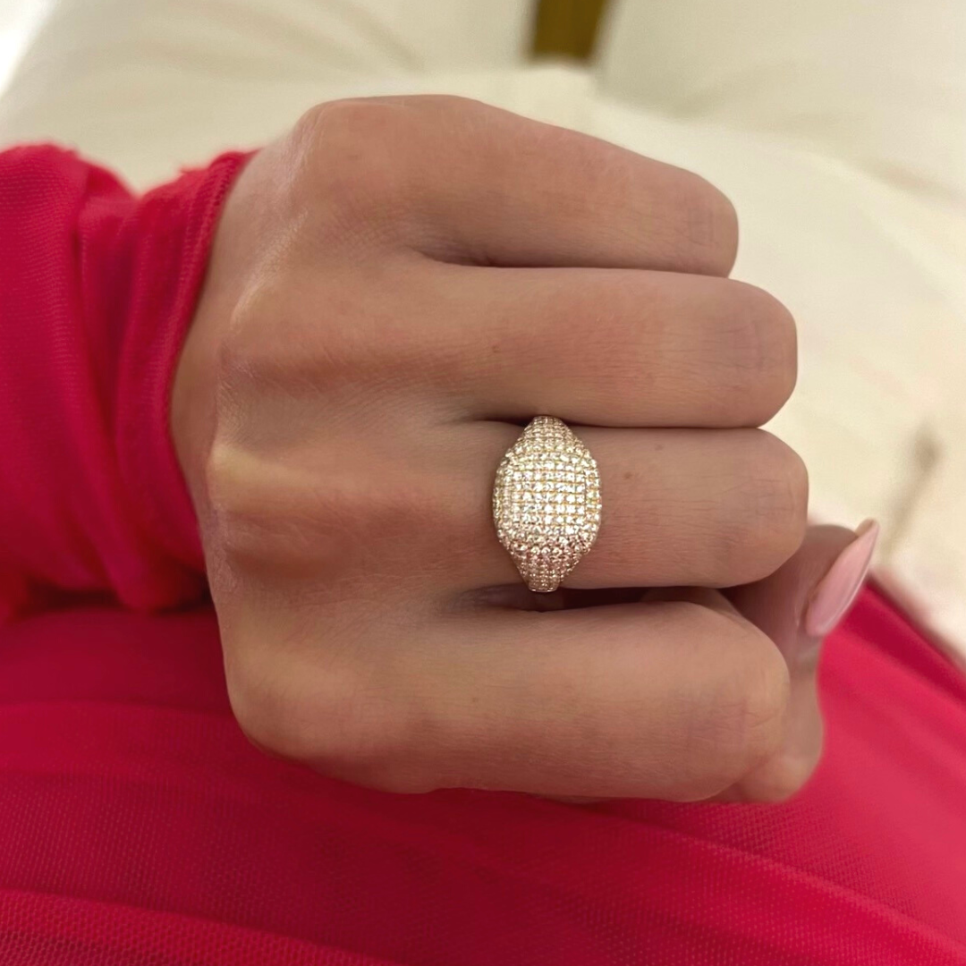 Peyton Pave Diamond Signet Ring