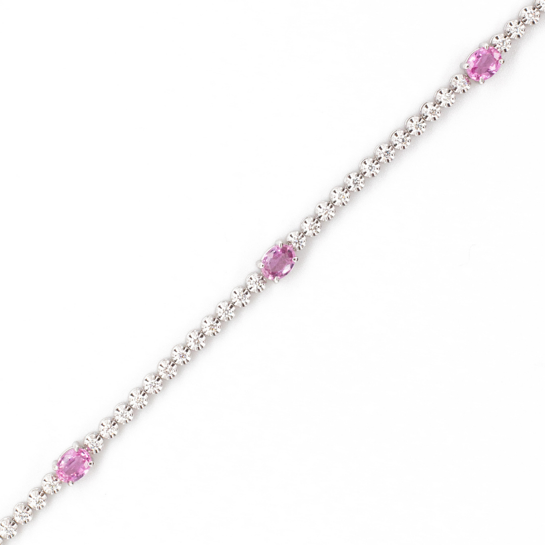 Pink Sapphire & Diamond Tennis Bracelet