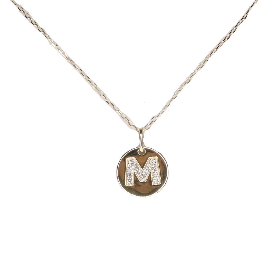 Round Initial Plate Necklace