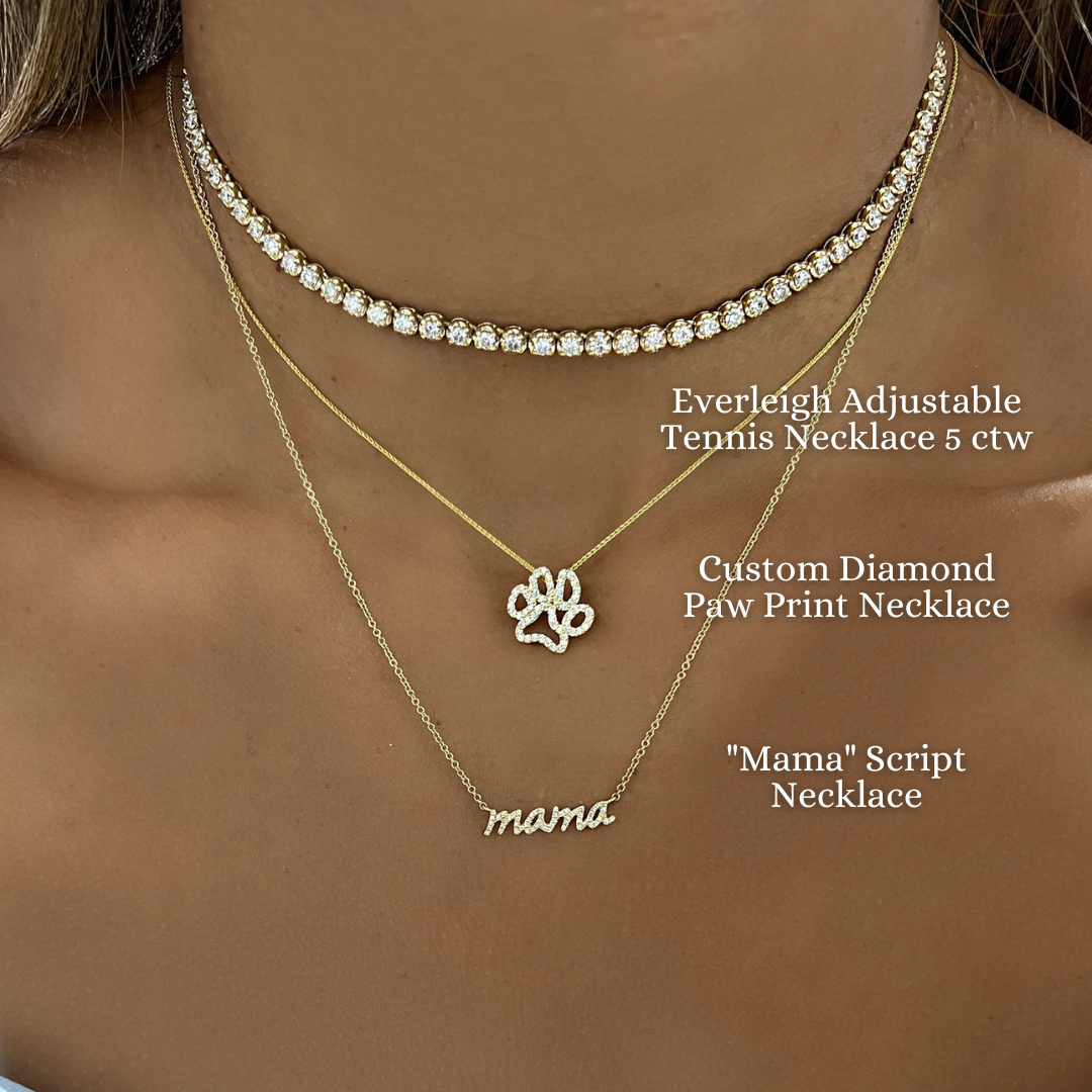Beans | Dog & Cat Paw Diamond Necklace – Michellia Fine Jewelry