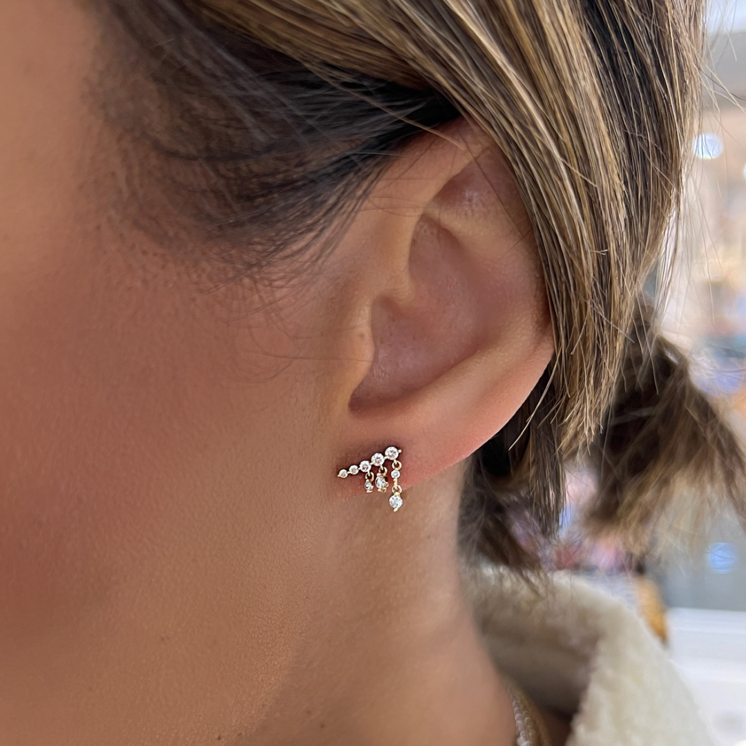 Stud ear climber earrings discount