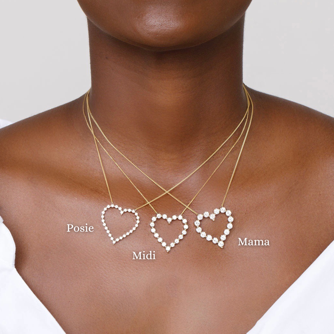 Large open 2025 heart necklace